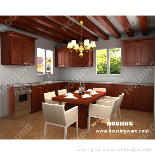 Typical L Shape Solid Wood Kitchen Cabinet, Rea Oak